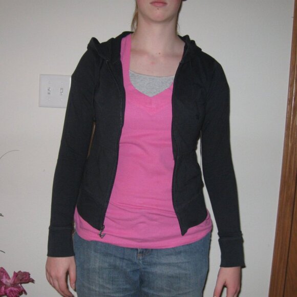 MILEY CYRUS / MAX AZRIA GIRL'S SZ M (10-14) JACKET BLACK HOODIE LS KNIT HOOD NWT - Picture 5 of 14